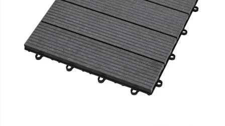 Belles planches décoratives en bois en plastique WPC DIY Floor Boards Interlock Imperméable Extérieur Decking Tile 300 * 300mm DIY Wood Plastic Composite Hollow Tiles